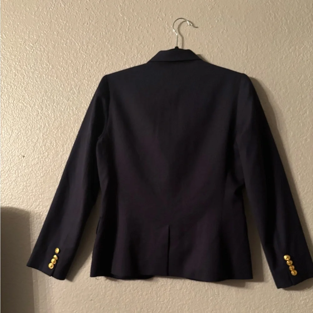 Vintage Ralph Lauren Navy Blue Wool Crest Blazer Gold Buttons Preppy Jacket Sz 6 - Picture 6 of 11